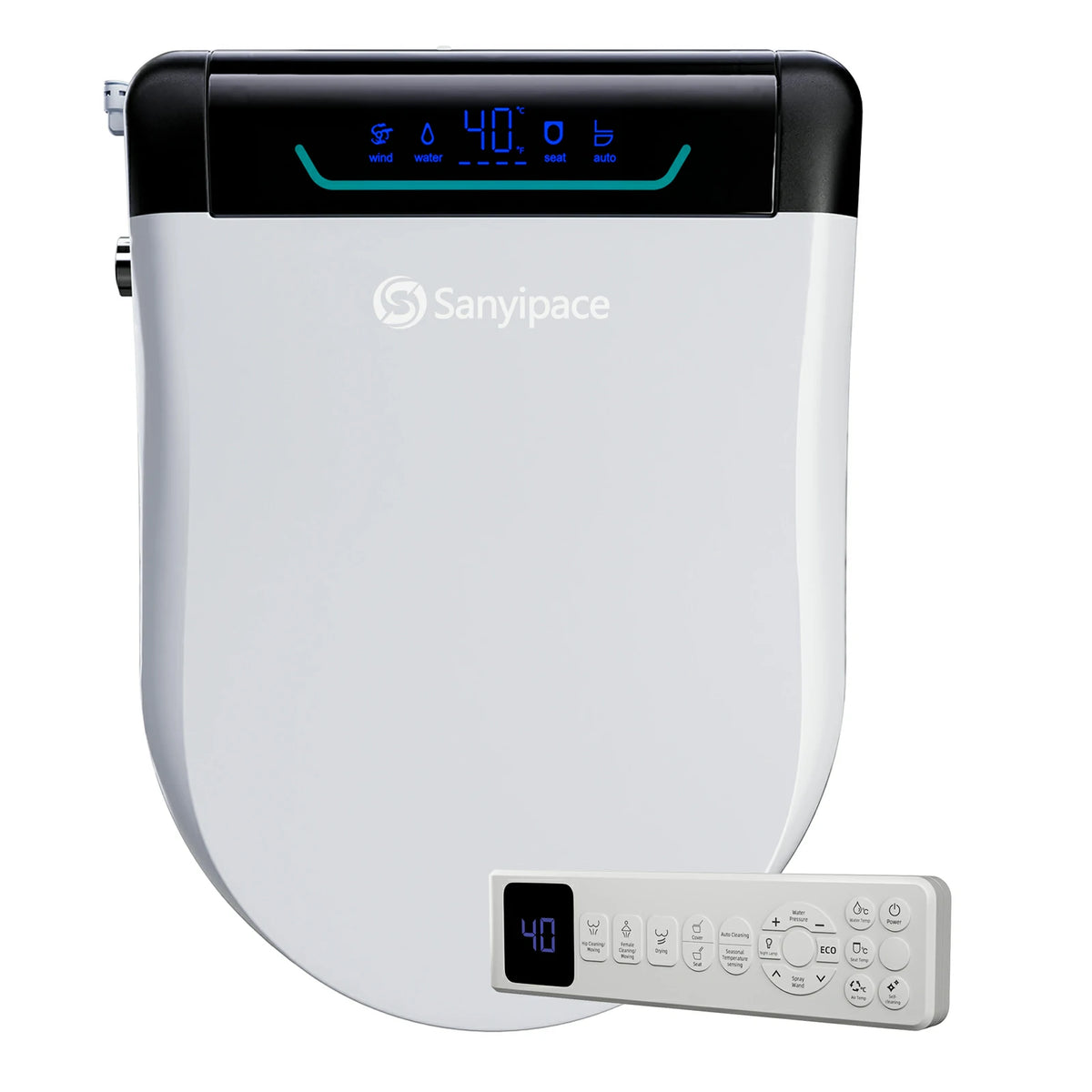 Sanyipace Smart Bidet Toilet Seat with Warm Water, Heated Seat, Warm Air Dryer, Elongated Seat | SU01B