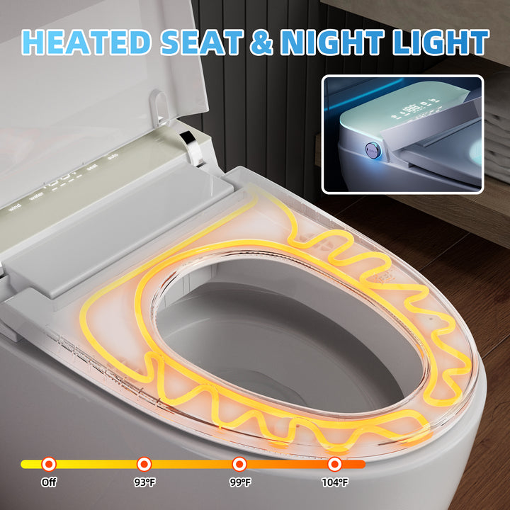 Luxury Tankless Smart Toilet with Instant Hot Water and Self-Cleaning | S001W