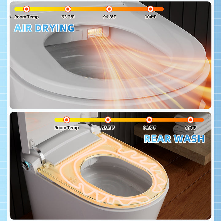 Bidet Toilet with Tank, Auto Lid, Rear & Feminine Wash | S003W