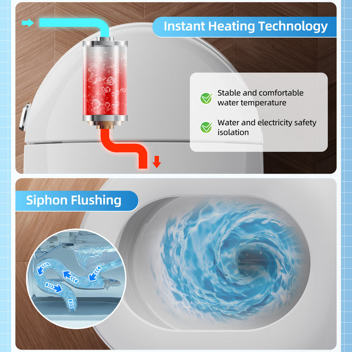 Bidet Toilet with Tank, Auto Lid, Rear & Feminine Wash | S003W